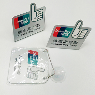 Acrylic wall mounted Signage and door signage display with custom-made for UnionPay bank system