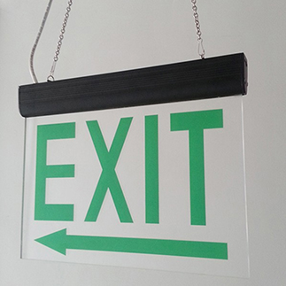 Screen printed double sided emergency exit luminous signage,also custom PVC plastic sheet and acrylic sheet print as exit sign